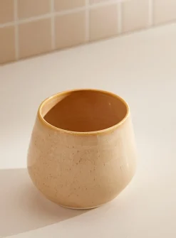Glazed ceramic wine glass