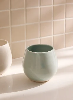 Glazed ceramic wine glass