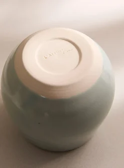 Glazed ceramic wine glass
