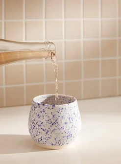 Glazed ceramic wine glass