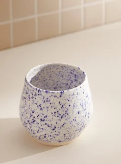 Glazed ceramic wine glass