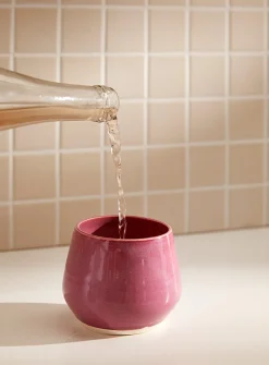 Glazed ceramic wine glass