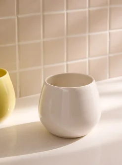 Glazed ceramic wine glass