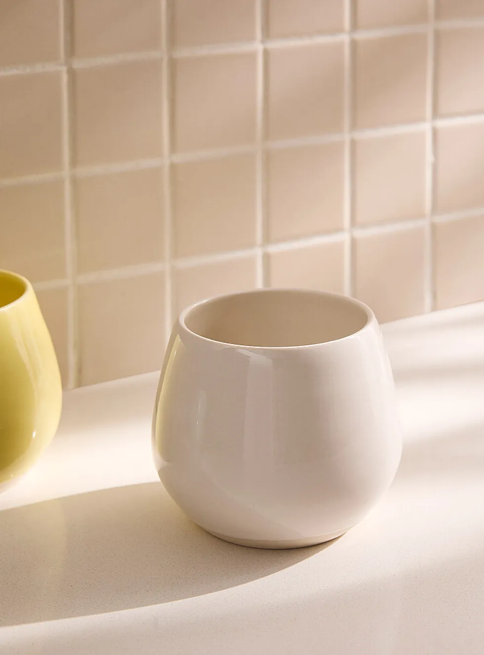 Glazed ceramic wine glass
