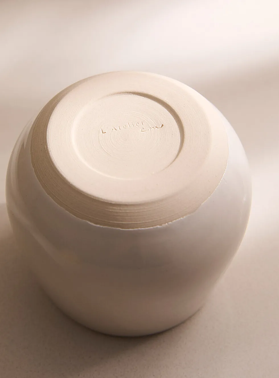 Glazed ceramic wine glass