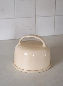 Glazed stoneware butter dish