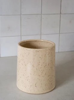 Glazed stoneware utensil pot