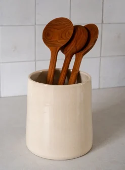 Glazed stoneware utensil pot