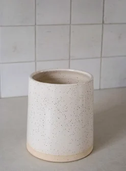 Glazed stoneware utensil pot