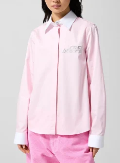 Glittering logo poplin shirt