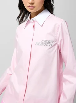 Glittering logo poplin shirt