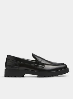 Glossy leather penny loafers