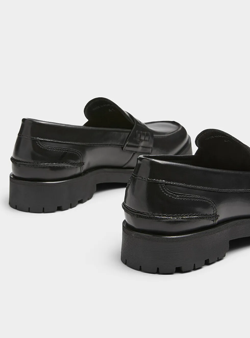 Glossy leather penny loafers