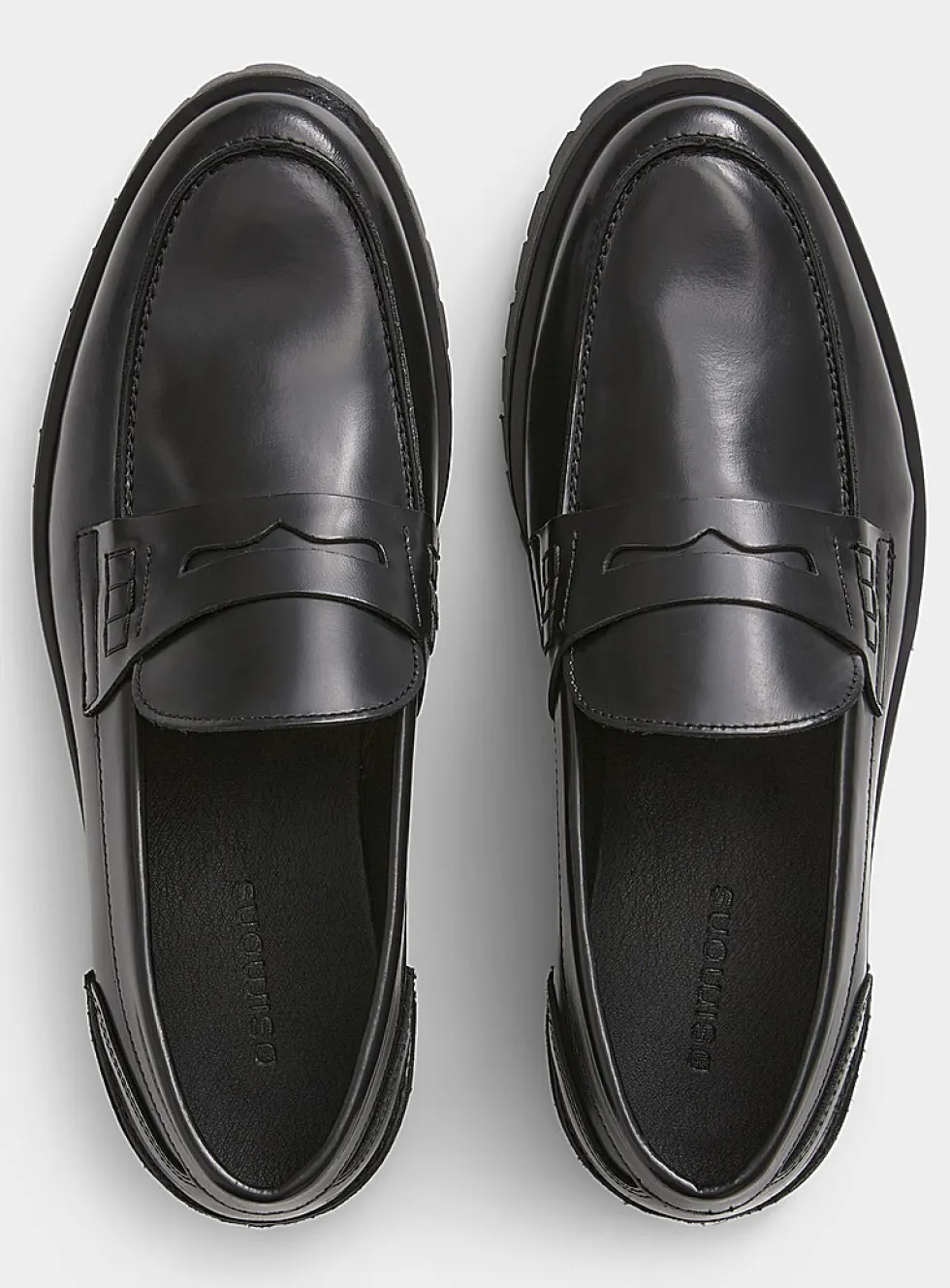 Glossy leather penny loafers