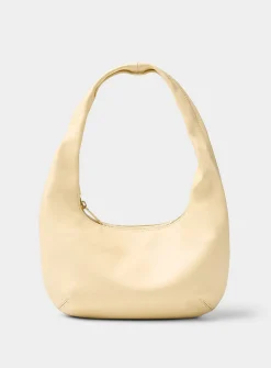 Gnocchi butter yellow grained leather shoulder bag
