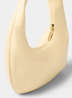 Gnocchi butter yellow grained leather shoulder bag