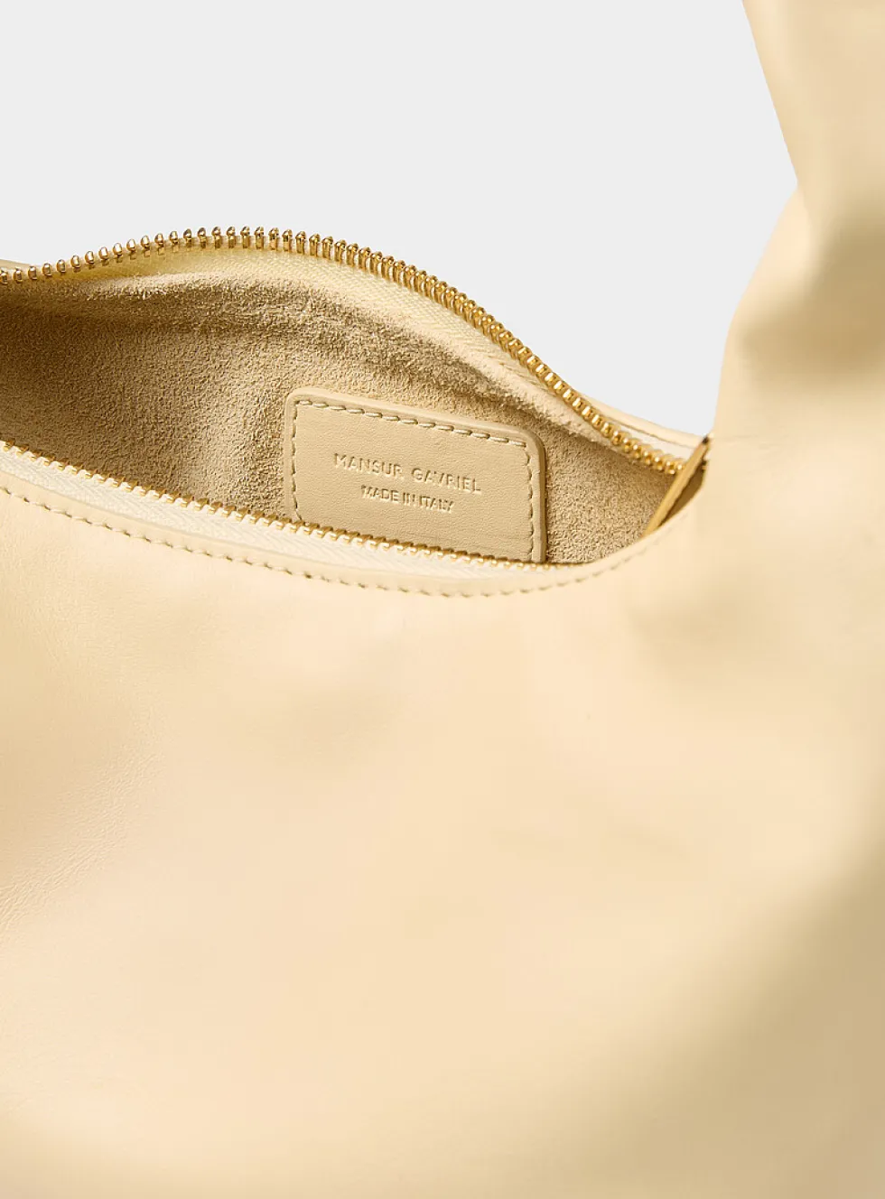 Gnocchi butter yellow grained leather shoulder bag