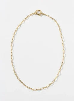 Gold paperclip-link chain
