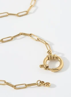 Gold paperclip-link chain