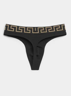 Gold signature logo thong
