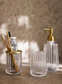 Gold-accent glass accessories