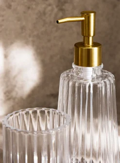 Gold-accent glass accessories