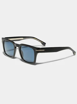 Gold-accent square sunglasses