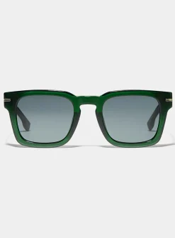 Gold-accent square sunglasses