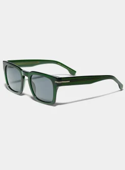 Gold-accent square sunglasses