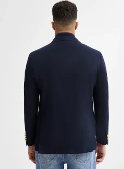 Gold-button navy jacket