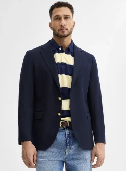 Gold-button navy jacket