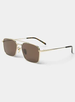 Golden aviator sunglasses
