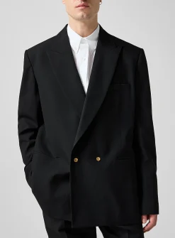 Golden buttons double-breasted blazer