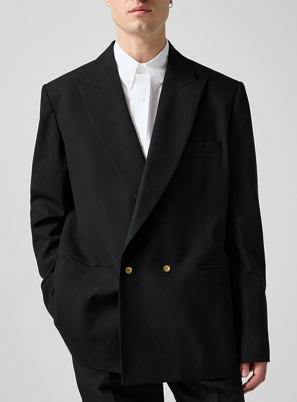 Golden buttons double-breasted blazer