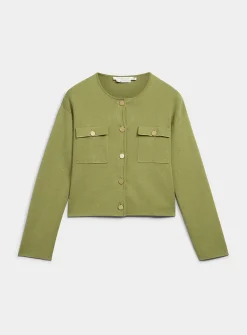 Golden buttons pocket cardigan