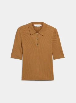 Golden buttons ribbed polo