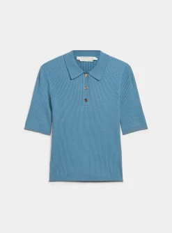Golden buttons ribbed polo