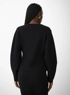Golden buttons V-neck thick-knit cardigan