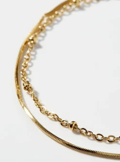 Golden double-chain bracelet