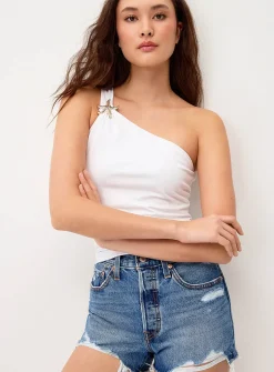 Golden jewel off-the-shoulder cami