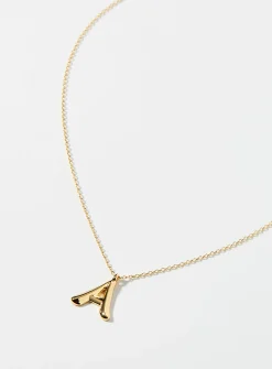 Golden letter necklace