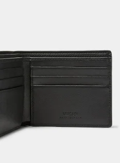 Golden logo leather wallet