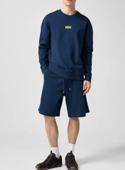 Golden logo plate fleece Bernuda shorts