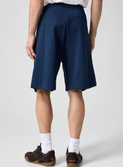 Golden logo plate fleece Bernuda shorts