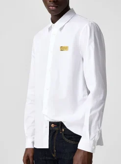 Golden logo plate shirt