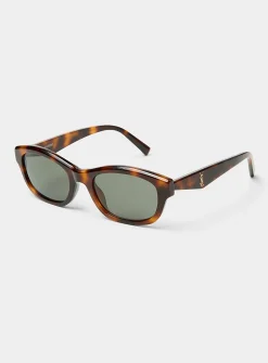 Golden logo rectangular sunglasses