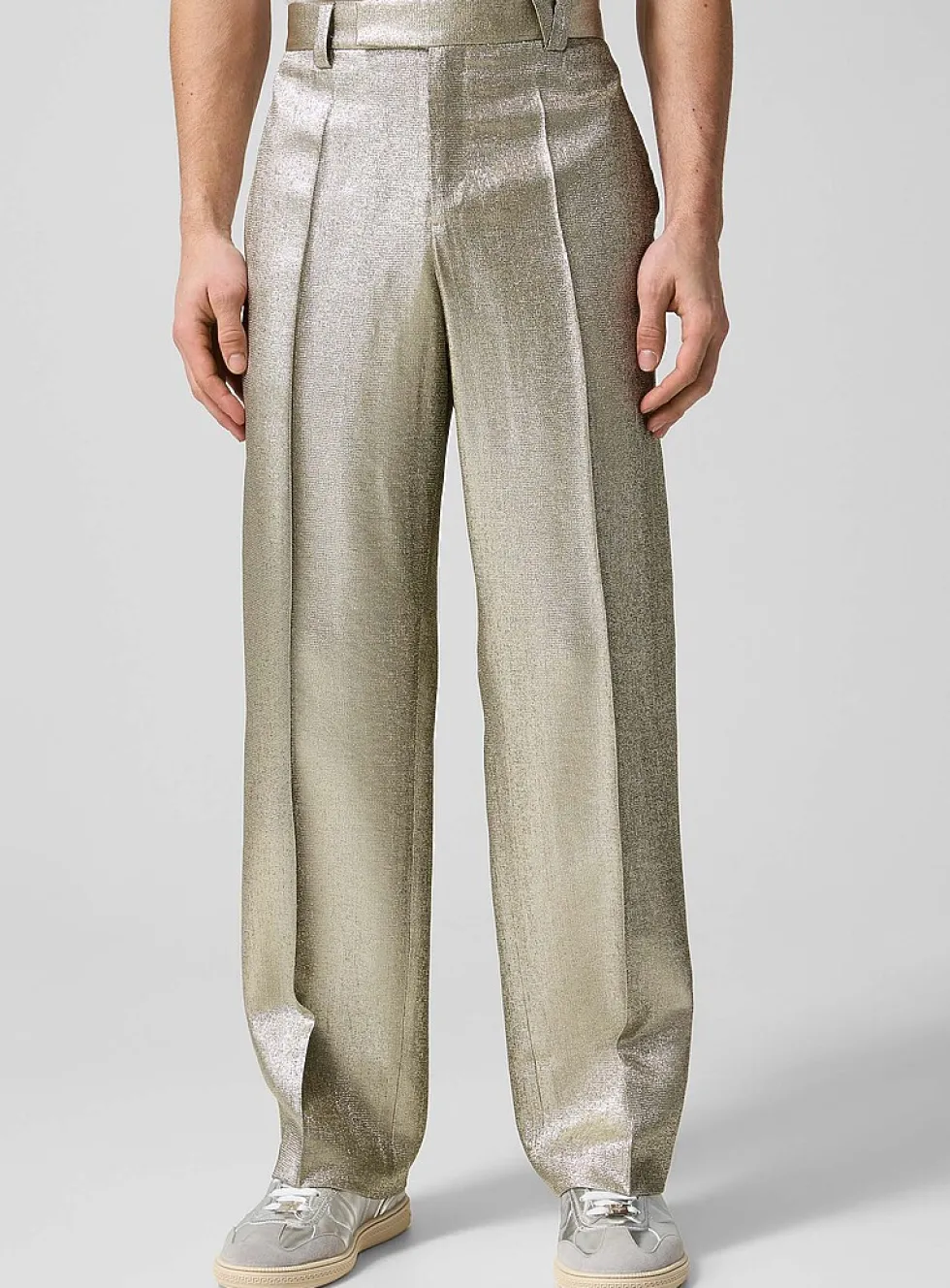 Golden Lurex pleated pant