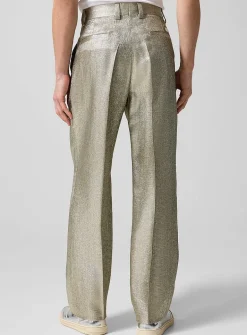 Golden Lurex pleated pant