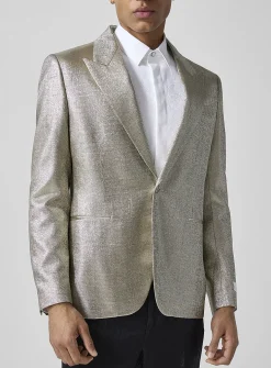 Golden Lurex single-button jacket