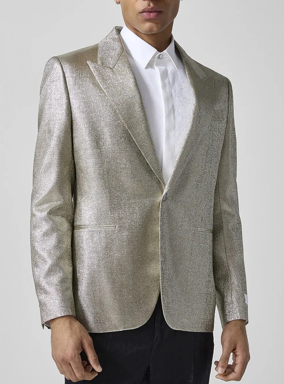 Golden Lurex single-button jacket